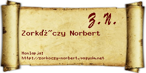 Zorkóczy Norbert névjegykártya